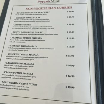 PepperMint Indian Restaurant - Menu 3 - Indian Near Me - Sunnyvale, California