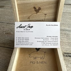 The Ascot Shop - Ascot Shop Biz Card - Alan Alzona