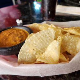 Light crispy chips with fantastic sauce. Never had this sauce before. It hit all the right notes. Light crispy chips with fantastic sauce. Never had this sauce before. It hit all the right notes.