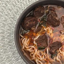 The Chinese Sisters - Beef egg noodle soup! Extra spicy