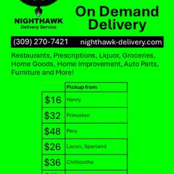 Nighthawk Delivery Service - Lake Thunderbird Residents