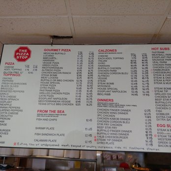 The Pizza Stop - Menu 1/2 as of 7/2018 - Pizza Near Me - Roxbury, Massachusetts
