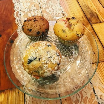Buffalo Brew - three muffins on a glass plate - Coffee & Tea Near Me - Newport, Pennsylvania Buffalo Brew - three muffins on a glass plate - Coffee & Tea Near Me - Newport, Pennsylvania