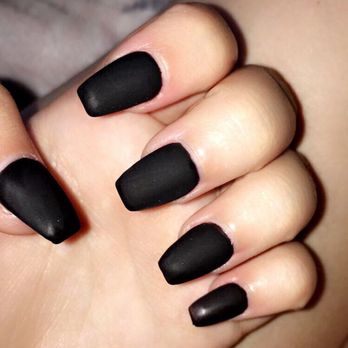 Qtie nails - Matte black - Nail Salons Near Me - Sherman Oaks, California