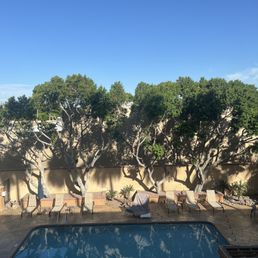 Pool view from a higher floor