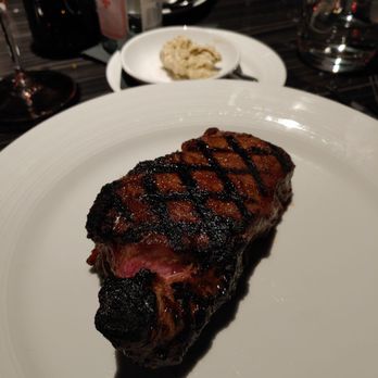 Plate - Our KC Strip was cooked perfectly. (Our dinner dates preferred theirs a bit more cooked and the team was happy to oblige) - Cocktail Bars Near Me - Kansas City, Missouri Plate - Our KC Strip was cooked perfectly. (Our dinner dates preferred theirs a bit more cooked and the team was happy to oblige) - Cocktail Bars Near Me - Kansas City, Missouri