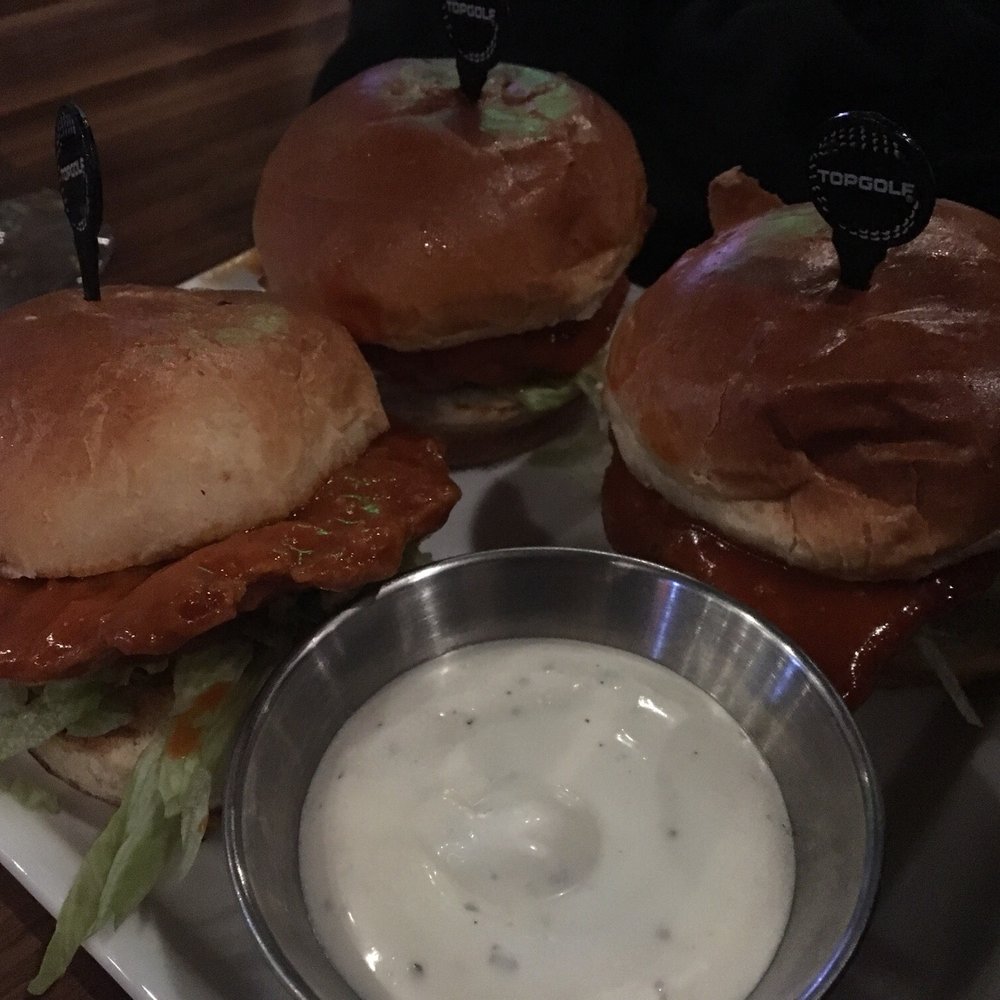 Topgolf - Buffalo chicken sliders - Golf Near Me - Charlotte, North Carolina Topgolf - Buffalo chicken sliders - Golf Near Me - Charlotte, North Carolina