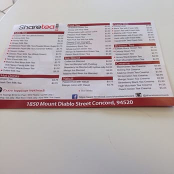 Sharetea - Menu! - Coffee & Tea Near Me - Concord, California Sharetea - Menu! - Coffee & Tea Near Me - Concord, California