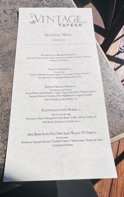 Menu photo 4 Vintage Tavern Port Huron, MI