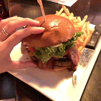 Second Street Grill - Black and Bleu Burger with Fries - New American Near Me - Yakima, Washington Second Street Grill - Black and Bleu Burger with Fries - New American Near Me - Yakima, Washington