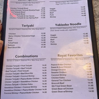 Royal Sushi & Teriyaki - Menu - Chinese Near Me - Chehalis, Washington Royal Sushi & Teriyaki - Menu - Chinese Near Me - Chehalis, Washington