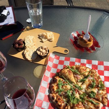 Dancing Dragonfly Winery - One of the flat breads...it had fig preserves on it. Also a flan & 3 selection board. - Wineries Near Me - St. Croix Falls, Wisconsin