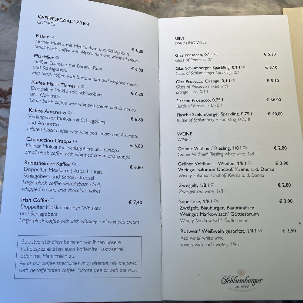 Dorotheum - Cafe - Menu Sept 2025 - Cafes Near Me - Vienna, 9