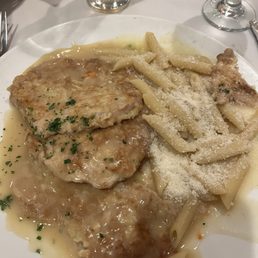 Veal Francese and pasta Veal Francese and pasta