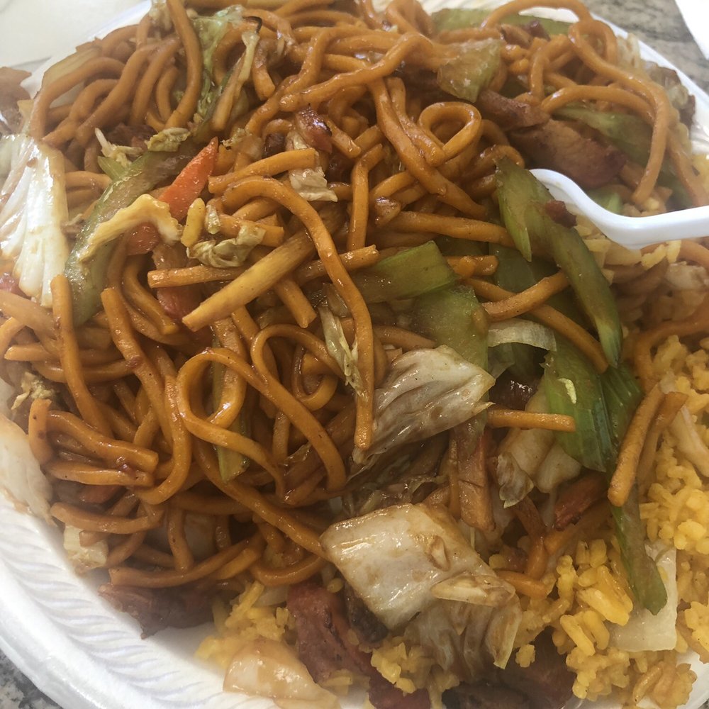 A-Wok Restaurant - Roast pork Lo mein and pork fried rice. Also came with an eggroll. This is the combo plate. - Chinese Near Me - Akron, Ohio A-Wok Restaurant - Roast pork Lo mein and pork fried rice. Also came with an eggroll. This is the combo plate. - Chinese Near Me - Akron, Ohio