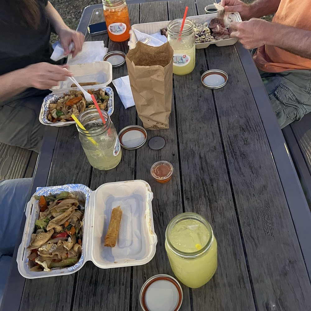 Drunken Noodle from the Thai cart featuring our delicious pineapple lemonade Drunken Noodle from the Thai cart featuring our delicious pineapple lemonade