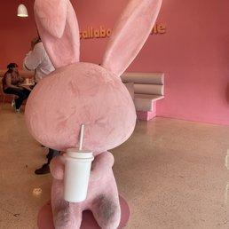 The bunny's legs are so dirty. Probably from kids climbing all over it. Idk how people allow their kids to ruin property like this
