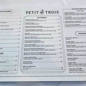 Petit Trois - Paper menus. - French Near Me - Sherman Oaks, California Petit Trois - Paper menus. - French Near Me - Sherman Oaks, California