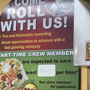 Moe's Southwest Grill - a sign for customers - Tex-Mex Near Me - Davie, Florida