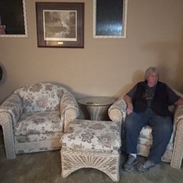 Two Wicker Chairs and Ottoman Two Wicker Chairs and Ottoman