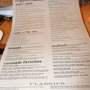 Brigantine - Menu. - Seafood Near Me - Coronado, California Brigantine - Menu. - Seafood Near Me - Coronado, California