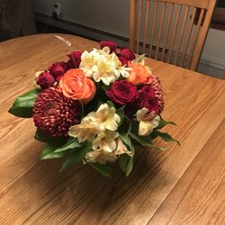 Wildflower Designs - "Fall floral arrangement with Dahlias"