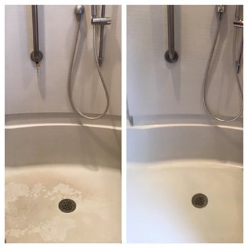 Dirt Divas - Grease snd grime build up on shower before & after - Home Cleaning Near Me