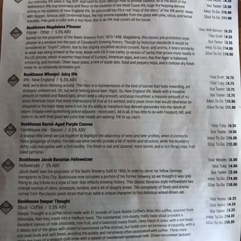 Bookhouse Brewing - House brew menu 2 - Breweries Near Me - Cleveland, Ohio