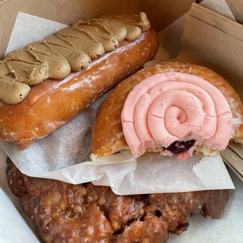 Judy's Donuts & Coffee - Judy's donuts: maple bar, raspberry Bismarck and an apple fritter that's as big as your face! - Donuts Near Me - Midway, Utah