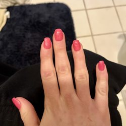 Fancy Nails & Spa - Nails first day, very bumpy and uneven although it's hard to tell in the photo