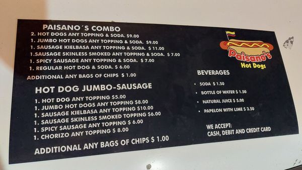 Menu photo 1 Paisano's Hot Dogs Orlando, FL Menu photo 1 Paisano's Hot Dogs Orlando, FL