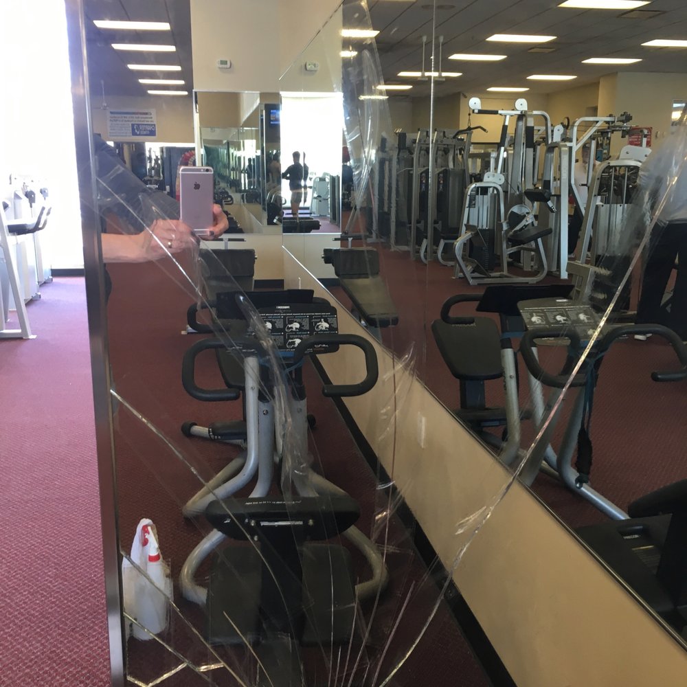 Charter Fitness - Broken mirror, taped. - Gyms Near Me - Urbana, Illinois Charter Fitness - Broken mirror, taped. - Gyms Near Me - Urbana, Illinois
