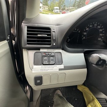 Drive About Car Rental - Labeling on not using electrical feature for rear side door, and avoiding usage. - Car Rental Near Me