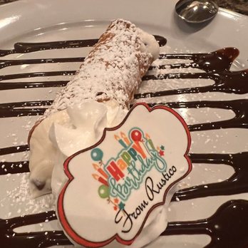 Rustico - Cannoli - starting the birthday celebration early! - Italian Near Me - Murrieta, California Rustico - Cannoli - starting the birthday celebration early! - Italian Near Me - Murrieta, California