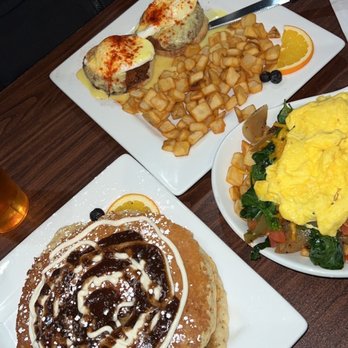 Biscuits & Gravy - Cinnamon Roll Pancakes, Veggie Skillet and Crab Cakes Eggs Benedict - Breakfast & Brunch Near Me - Canton, Michigan Biscuits & Gravy - Cinnamon Roll Pancakes, Veggie Skillet and Crab Cakes Eggs Benedict - Breakfast & Brunch Near Me - Canton, Michigan