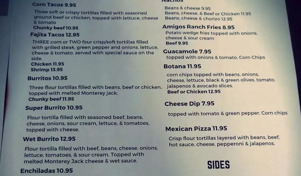 Menu photo 2 Amigo's Tex-Mex Southgate, MI