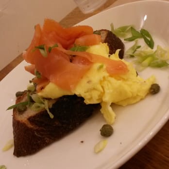 Cafe Madeline - Custard egg with smoked salmon and capers! Delicious!!! - Breakfast & Brunch Near Me - Brooklyn, New York Cafe Madeline - Custard egg with smoked salmon and capers! Delicious!!! - Breakfast & Brunch Near Me - Brooklyn, New York