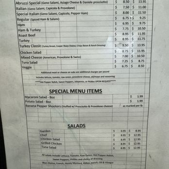 Earl's Sub Shop - the menu for the restaurant - Sandwiches Near Me - Avondale, Pennsylvania
