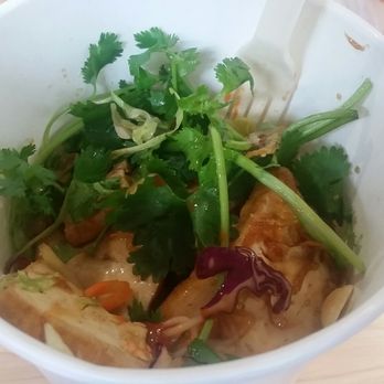 DragonEats - Fresh bowl: teriyaki tofu with rice noodle, pickled celery and carrot and daikon, cilantro, roasted peanuts, crispy shallots. - Vietnamese Near Me - San Francisco, California DragonEats - Fresh bowl: teriyaki tofu with rice noodle, pickled celery and carrot and daikon, cilantro, roasted peanuts, crispy shallots. - Vietnamese Near Me - San Francisco, California