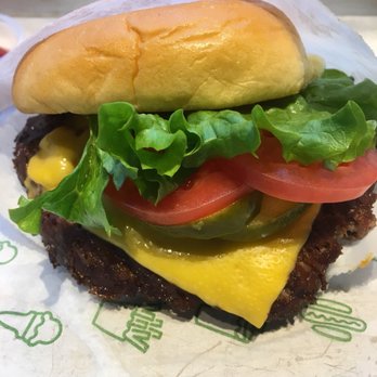 Shake Shack West Village - Shackburger with cheese, tomatoes, lettuce, and my favorite PICKLES! - Fast Food Near Me - New York, New York Shake Shack West Village - Shackburger with cheese, tomatoes, lettuce, and my favorite PICKLES! - Fast Food Near Me - New York, New York