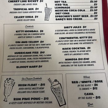 The Drift Inn - Back of Menu - Diners Near Me - New Orleans, Louisiana The Drift Inn - Back of Menu - Diners Near Me - New Orleans, Louisiana