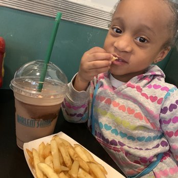 Harlem Shake - My lil one with her fries & Chocolate Shake - American Near Me - New York, New York Harlem Shake - My lil one with her fries & Chocolate Shake - American Near Me - New York, New York