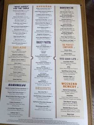 Menu photo 8 Henry's Palm Beach Palm Beach, FL