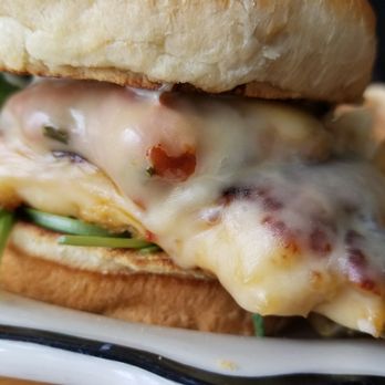 101 Craft Kitchen - Pretzel chicken sandwhich up close - New American Near Me - Westerville, Ohio