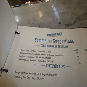 Cowboy Star - Wine recommendations 10/2/26 - Steakhouses Near Me - San Diego, California