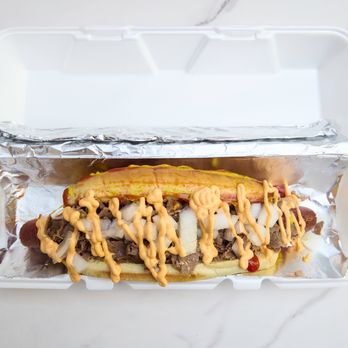 Totally Tubular - Steak Topped Gypsy Footlong Tube Dog - Hot Dogs Near Me - Bayville, New York Totally Tubular - Steak Topped Gypsy Footlong Tube Dog - Hot Dogs Near Me - Bayville, New York