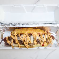 Totally Tubular - Steak Topped Gypsy Footlong Tube Dog
