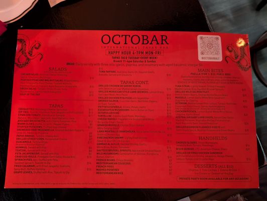 Menu photo 1 OctoBar Baltimore, MD