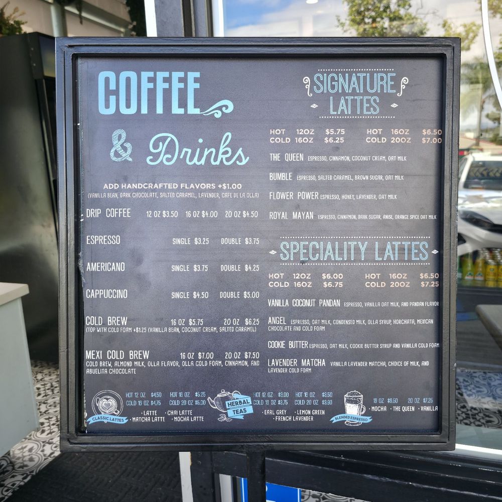 Honey Haven - Drinks menu 4.21.26 - Coffee & Tea Near Me - San Diego, California