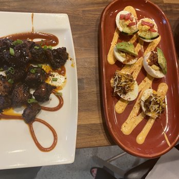Fork & Fire - Happy hour menu. Deviled eggs and burnt ends! So delish - Barbeque Near Me - Oro Valley, Arizona Fork & Fire - Happy hour menu. Deviled eggs and burnt ends! So delish - Barbeque Near Me - Oro Valley, Arizona